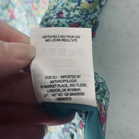 Anthropologie Maeve Meret Green Paisley Silk Tunic Top Womens Size 2 NWT $118 - Picture 13 of 16